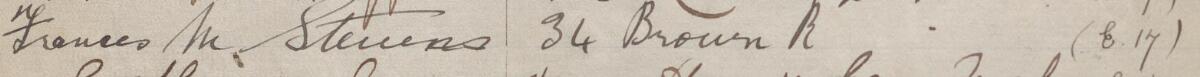 Image of Frances M Stevens's signature and address in the petition