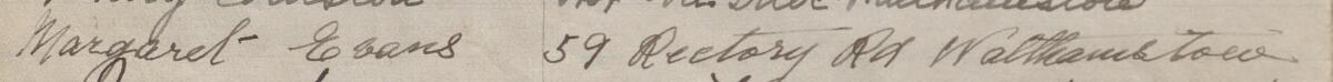 Image of Margaret Evans's signature and address in the petition