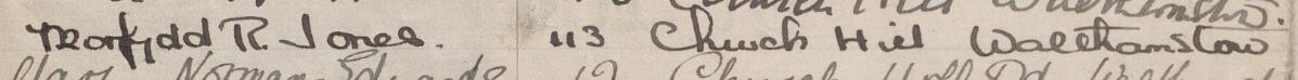 Image of Morfydd R Jones's signature and address in the petition