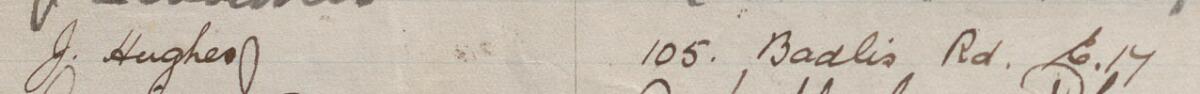 Image of J Hughes's signature and address in the petition