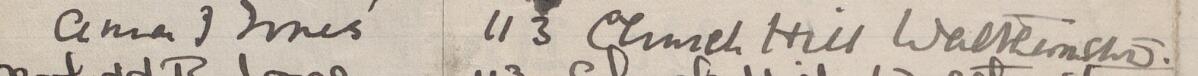 Image of Anna J Jones's signature and address in the petition