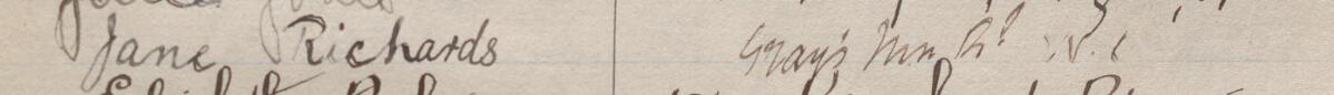 Image of Jane Richards's signature and address in the petition