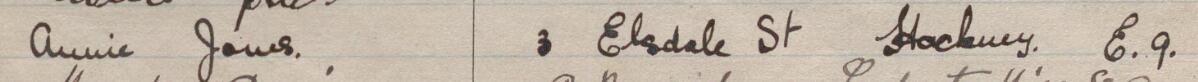 Image of Annie Jones's signature and address in the petition
