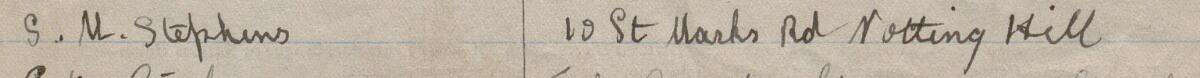 Image of S. M. Stephens's signature and address in the petition