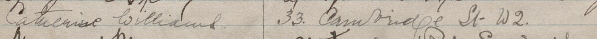 Image of Catherine Williams's signature and address in the petition