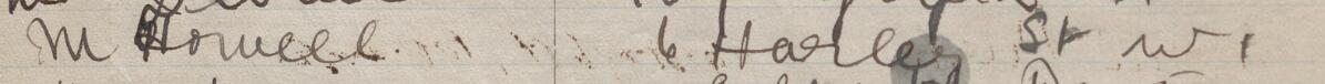 Image of M Howell's signature and address in the petition