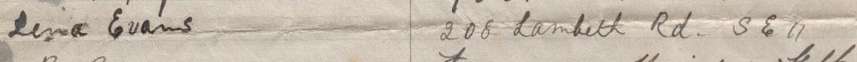 Image of Lena Evans's signature and address in the petition