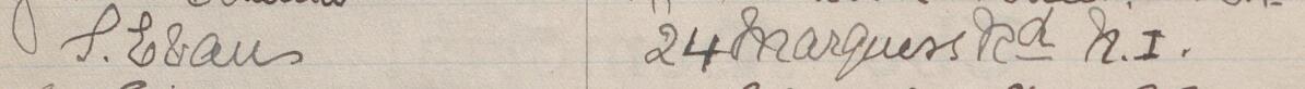 Image of S. Evans's signature and address in the petition