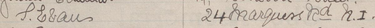 Image of S Evans's signature and address in the petition