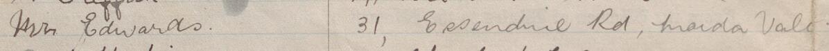 Image of Mrs Edwards's signature and address in the petition