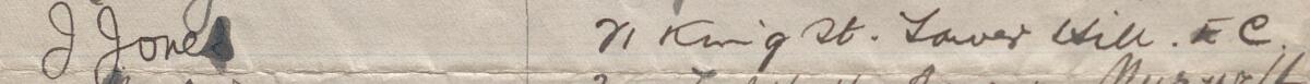 Image of J Jones's signature and address in the petition