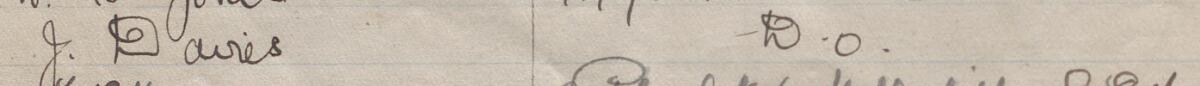 Image of J. Davies's signature and address in the petition