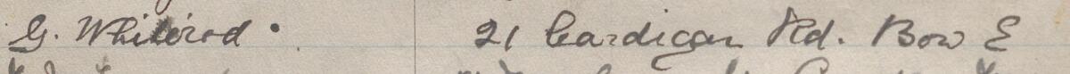 Image of G. Whiliard's signature and address in the petition