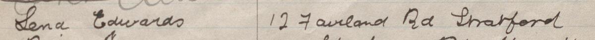 Image of Lena Edwards's signature and address in the petition