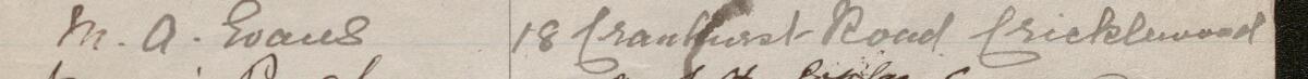 Image of M. A. Evans's signature and address in the petition