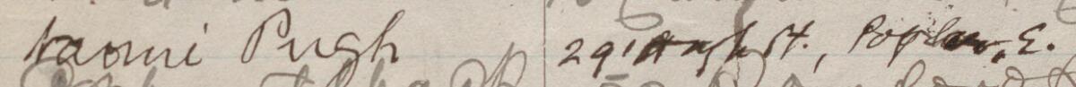 Image of Naomi Pugh's signature and address in the petition