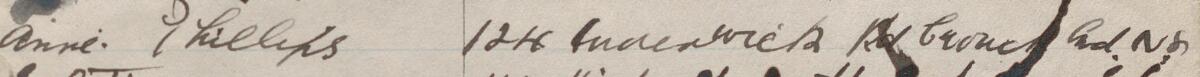 Image of Annie Phillips's signature and address in the petition