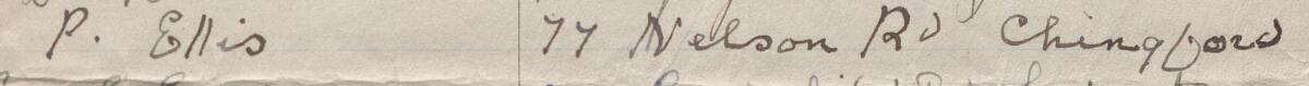 Image of P. Ellis's signature and address in the petition