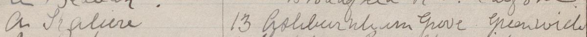 Image of A Kaliere's signature and address in the petition