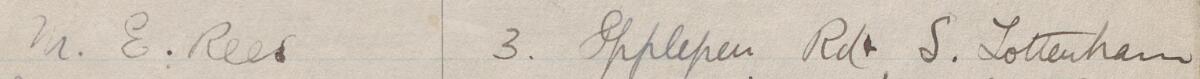 Image of M. E. Rees's signature and address in the petition