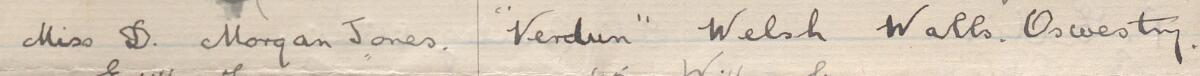 Image of Miss D. Morgan Jones's signature and address in the petition