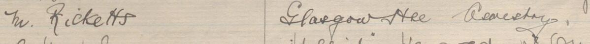 Image of M. Ricketts's signature and address in the petition