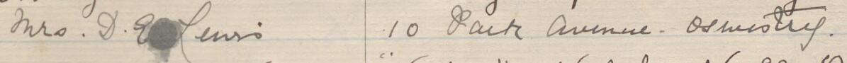 Image of Mrs D. E. Lewis's signature and address in the petition