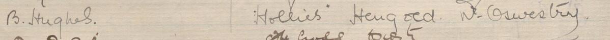 Image of B. Hughes's signature and address in the petition