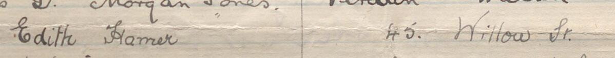 Image of Edith Hamer's signature and address in the petition