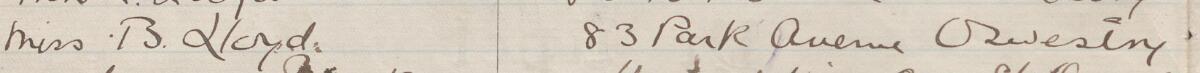 Image of Miss B. Lloyd's signature and address in the petition