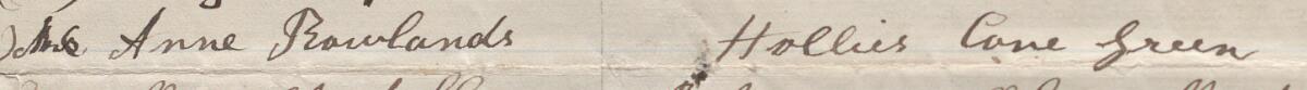 Image of Mrs Anne Rowlands's signature and address in the petition