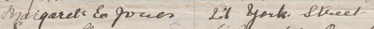 Image of Margaret E. Jones's signature and address in the petition