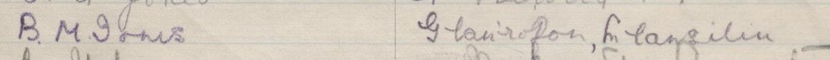 Image of B. M. Jones's signature and address in the petition