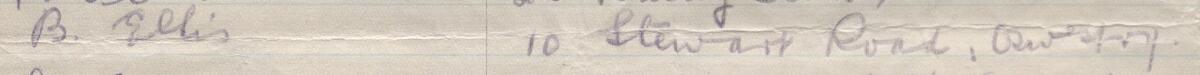 Image of B. Ellis's signature and address in the petition