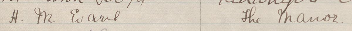 Image of H. M. Evans's signature and address in the petition
