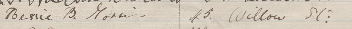 Image of Bessie B. Morris's signature and address in the petition