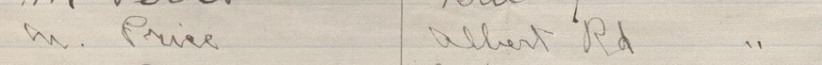 Image of M. Price's signature and address in the petition