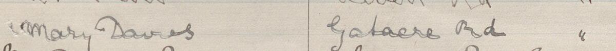 Image of Mary Davies's signature and address in the petition