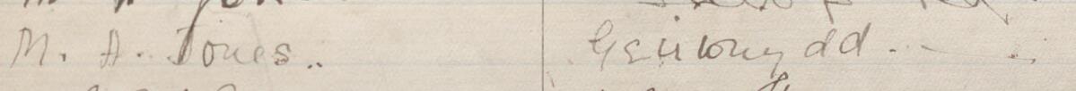 Image of M. A. Jones's signature and address in the petition