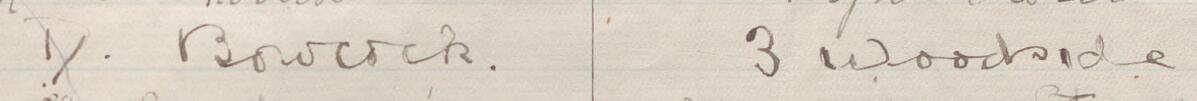 Image of D. Bowcock's signature and address in the petition