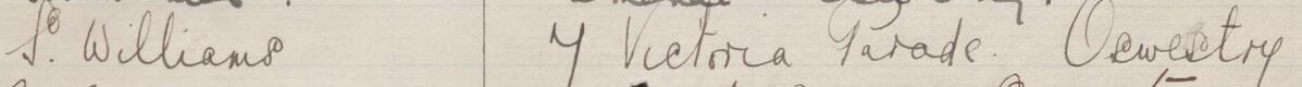 Image of S. Williams's signature and address in the petition