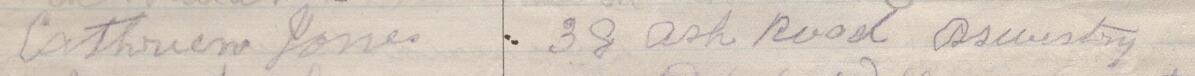 Image of Catherine Jones's signature and address in the petition