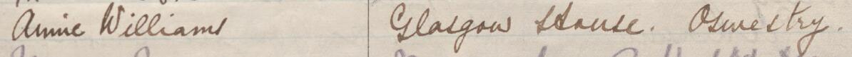 Image of Annie Williams's signature and address in the petition