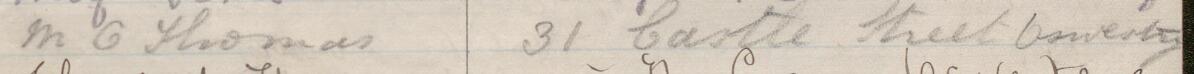 Image of M C Thomas's signature and address in the petition