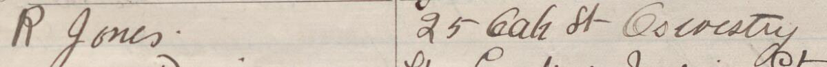 Image of R Jones's signature and address in the petition