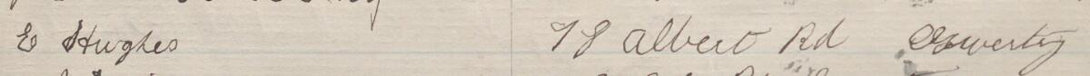Image of E Hughes's signature and address in the petition