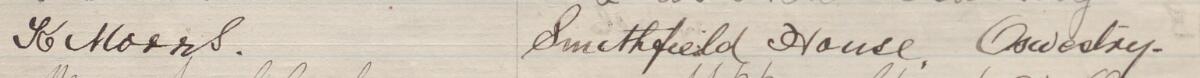 Image of K Morris's signature and address in the petition