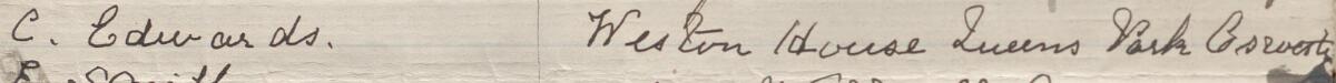 Image of C Edwards's signature and address in the petition