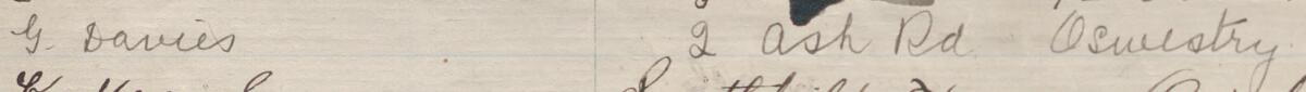 Image of G Davies's signature and address in the petition