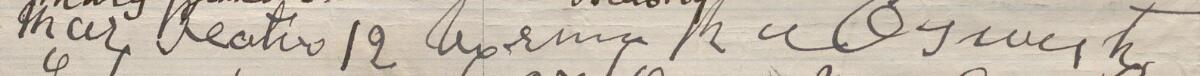 Image of Mary Beaton's signature and address in the petition
